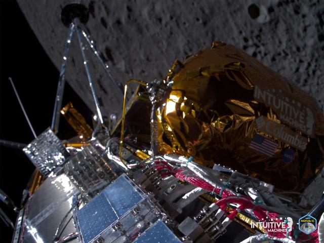 달에 접근하는 무인 달 탐사선 오디세우스 사진인튜이티브 머신스Intuitive MachinesAP·연합뉴스