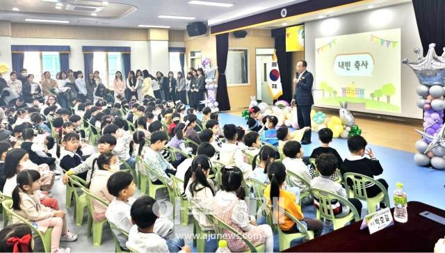 추경호 국회의원이 4일 오전 10시 테크노초등학교 및 병설유치원 입학식에 참석하여 달성 보육·교육 발전 비전을 밝혔다 사진추경호 의원