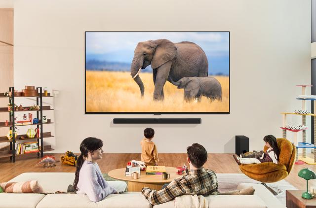 LG전자가 인공지능AI 성능을 강화한 2024년형 LG 올레드 TV·QNED TV를 본격 출시한다 사진은 모델들이 2024년형 LG QNED TV로 콘텐츠를 즐기는 모습사진LG전자