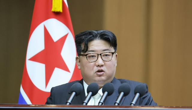 지난 1월 최고인민회의 시정연설하는 북한 김정은 사진연합뉴스
