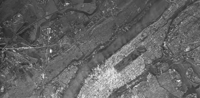 한화시스템 소형 SAR 위성이 촬영한 미국 뉴욕 맨해튼 전경사진한화시스템
