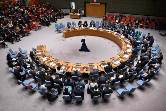 The United Nations Security Council meets on the situation in the Middle East at UN headquarters in New York City on April 18 2024 AFP-Yonhap