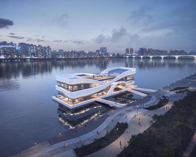 An image of a dock at Yeouido a river island in the Han River Courtesy of Seoul City