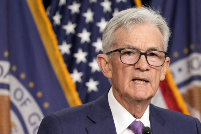 Federal Reserve Board Chair Jerome Powell speaks during a news conference at the Federal Reserve in Washington on May 1 2024 AP-Yonhap