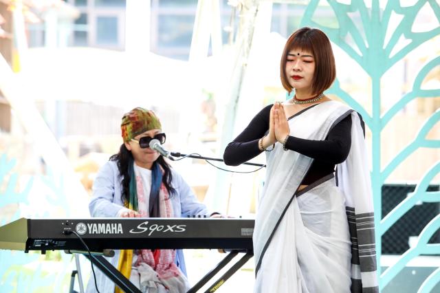 Artists perform during an event on Nami Island in Chuncheon Gangwon Province May 3 2024 AJU PRESS Kim Dong-woo