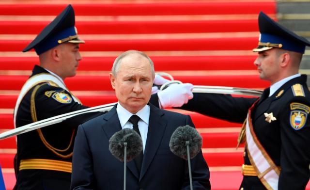 블라디미르 푸틴 대통령이 2023년 6월 모스크바 크렘린궁에서 연설하는 모습 사진AP 연합뉴스
