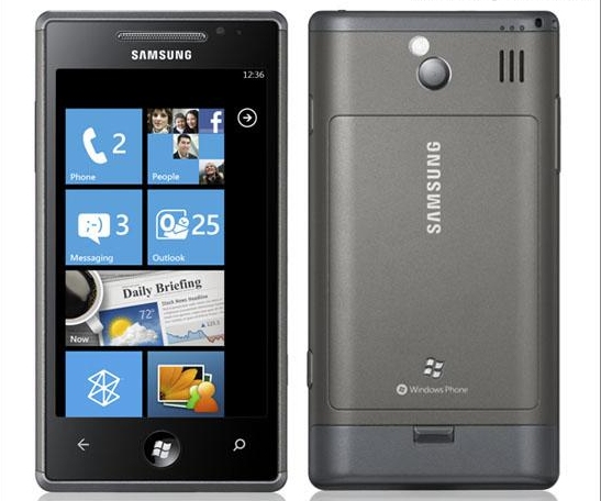 마이크로소프트MS의 운영체제 윈도우폰7이 탑재된 삼성 스마트폰 옴니아사진삼성전자