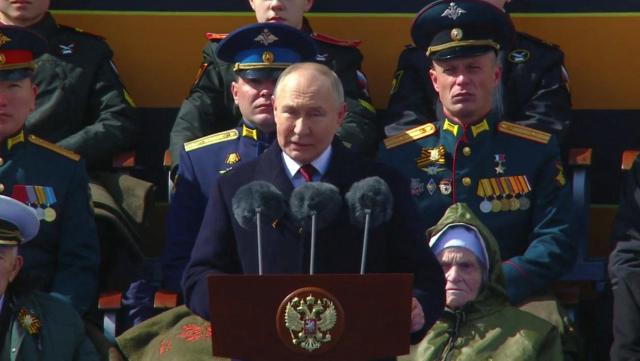 9일현지시간 전승절 기념식에서 연설하고 있는 블라디미르 푸틴 러시아 대통령사진로이터연합뉴스