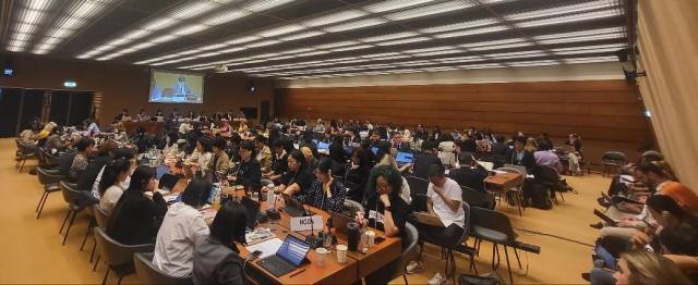 14일현지시간 스위스 제네바 유엔 제네바사무소에서 유엔 여성차별철폐위원회CEDAW의 한국 여성 인권에 관한 심의가 진행되고 있다 사진연합뉴스