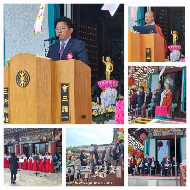 강성국 동해시 안전도시국장사진 상단 첫번째이 삼락사에서 부처님오신날 봉축법요식 축사를 하고 있다사진이동원기자