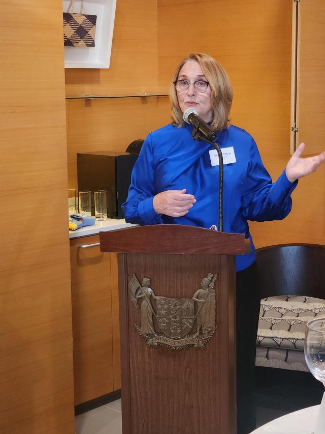 East Asian-Australasian Flyway Partnerships Chief Executive Jennifer George speaks during a commemorative event held to mark the World Migratory Bird Day in Seoul on May 16 Photographed by Park Sae-jin