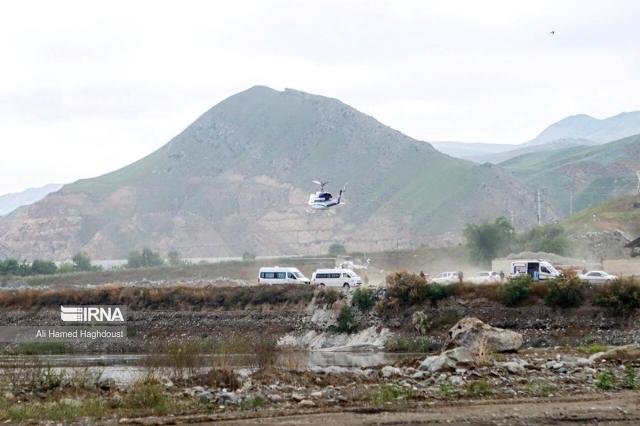 19일현지시간 에브라힘 라이시 이란 대통령이 탑승했던 헬기가 이륙하는 모습 사진IRNA UPI 연합뉴스