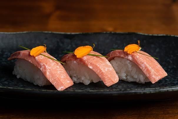 Sushi made from cell-cultured bluefin tuna developed by BlueNalu Courtesy of Pulmuone