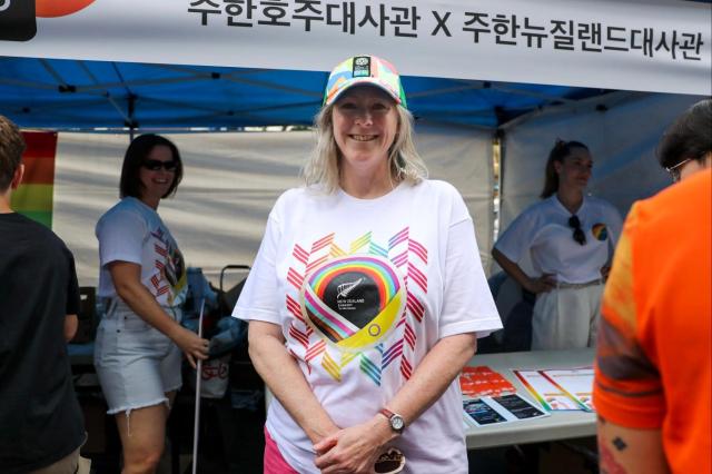 Colin Crooks the British Ambassador to the Republic of Korea poses for a picture at the Seoul Queer Festival held in central Seoul on June 1 AJU PRESS Kim Dong-woo