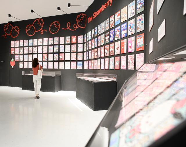 A visitor views an exhibit at the Hello Kitty 50th Anniversary Special Exhibition hold at the DDP on June 3 2024 AJU PRESS Han Jun-gu