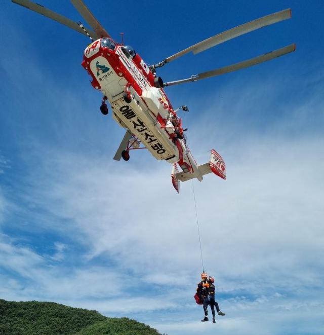 울산소방헬기 구조훈련모습사진울산소방본부