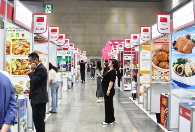 Visitors and participants experience booths from various countries at SEOUL FOOD 2024 held at KINTEX on June 11 2024AJU PRESS Han Jun-gu