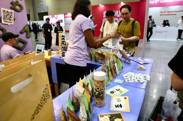 Visitors and participants experience booths from various countries at SEOUL FOOD 2024 held at KINTEX on June 11 2024AJU PRESS Han Jun-gu