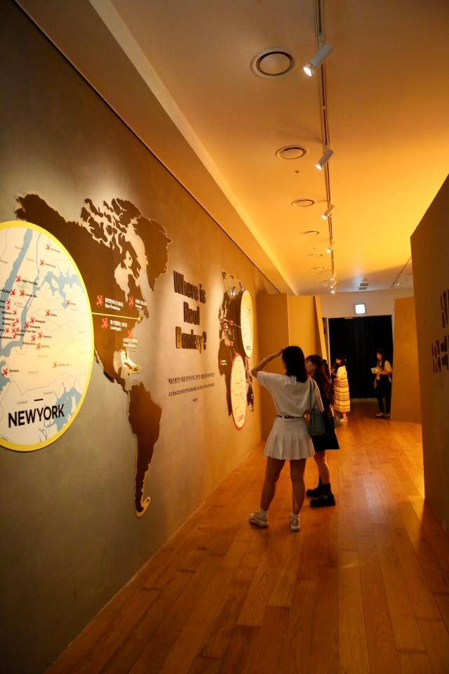 Visitors view the artworks at the REAL BANKSY BANKSY IS NOWHERE exhibition held at The Ground Seoul in central Seoul on June 17 2024 AJU PRESS Han Jun-gu