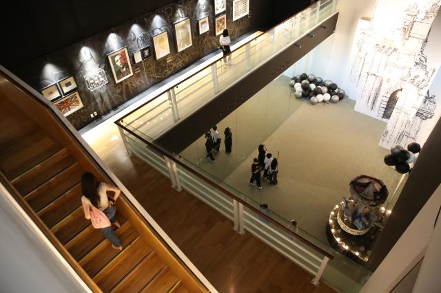 Visitors view the artworks at the REAL BANKSY BANKSY IS NOWHERE exhibition held at The Ground Seoul in central Seoul on June 17 2024 AJU PRESS Han Jun-gu