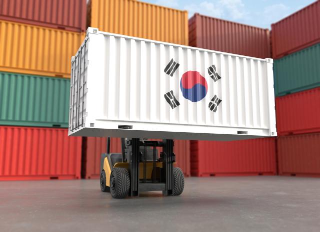 This undated photo shows a container box displaying the Korean national flag Getty Image Bank