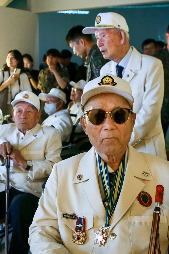 Korean War veterans attend the We Have Not Forgotten Them exhibition at the War Memorial Hall in Yongsan-gu Seoul on June 20 2024 AJU PRESS Kim Dong-woo