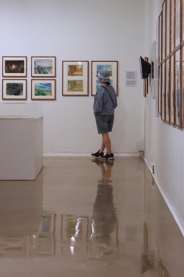 A visitor views exhibits at the Studio Ghibli - Isao Takahata Exhibition held at the Sejong Center in Seoul on June 26 2024 AJU PRESS Han Jun-gu