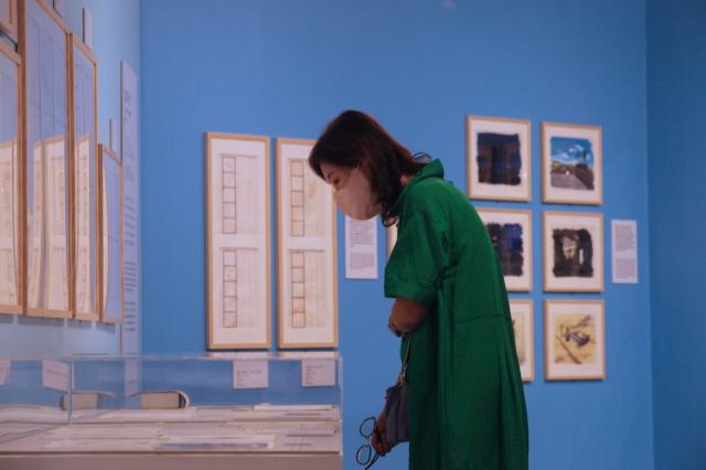 A visitor views exhibits at the Studio Ghibli - Isao Takahata Exhibition held at the Sejong Center in Seoul on June 26 2024 AJU PRESS Han Jun-gu