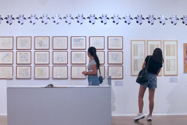 Visitors view the exhibits at the Studio Ghibli - Isao Takahata Exhibition at the Sejong Center in Seoul on June 26 2024 AJU PRESS Han Jun-gu