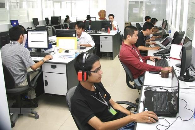 다낭소프트웨어파크 내 위치한 한 기업의 소프트웨어 개발실 모습 사진베트남통신사