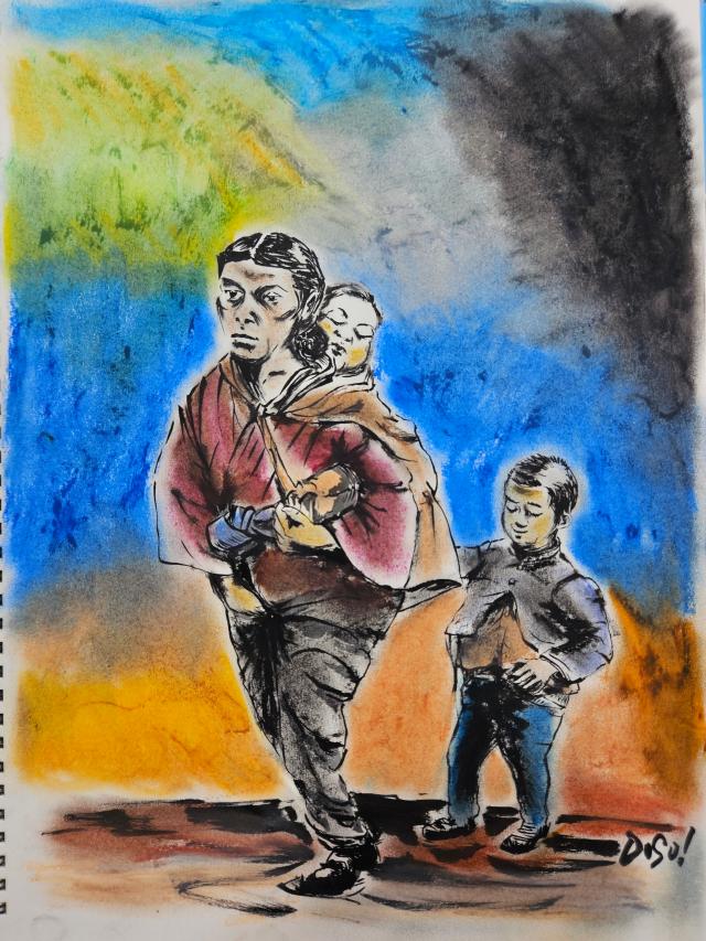 그림설명 카라후토에서 피난 최전선에 투입된 소년병들 지옥의 피난행렬에서 죽어간 아이들과 어머니들 가족만은 살려야만 한다는 절박감이 생명을 이어주는 희망의 끈이 된다