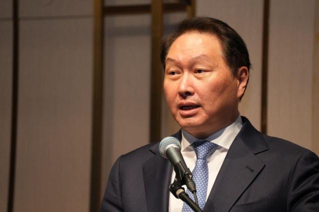 This photo shows SK Group Chairman Chey Tae-won Yonhap