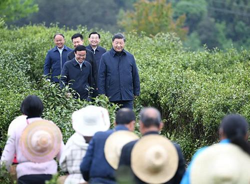 지난 2020년 시진핑 중국 국가주석이 산시성 지방 시찰 당시 농촌을 둘러보고 있다 사진신화통신