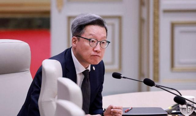 Chinese Ambassador to China Chung Jae-ho attends a trilateral meeting among Korea China and Japan in Seoul on May 27 2024 Yonhap