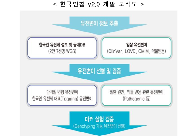 한국인칩 v20 개발 모식도 자료질병관리청