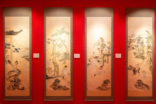 Four paintings by Jang Seung-eop on display at the Appenzeller Noble Memorial Museum in Seoul commemorating the 140th anniversary of the Russia-Korea treaty of 1884 The two works on the left are being publicly exhibited for the first time worldwide AJU PRESS Park Jong-hyeok