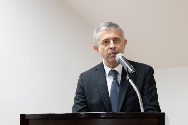 Russian Ambassador to South Korea George Zinoviev delivers opening remarks at the exhibition commemorating the 140th anniversary of the Russia-Korea treaty of 1884 held at the Appenzeller Noble Memorial Museum in Seoul July 8 2024 AJU PRESS Park Jong-hyeok