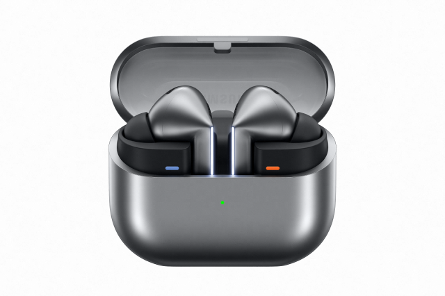 Product image of the Galaxy Buds3 Pro in silver Courtesy of Samsung