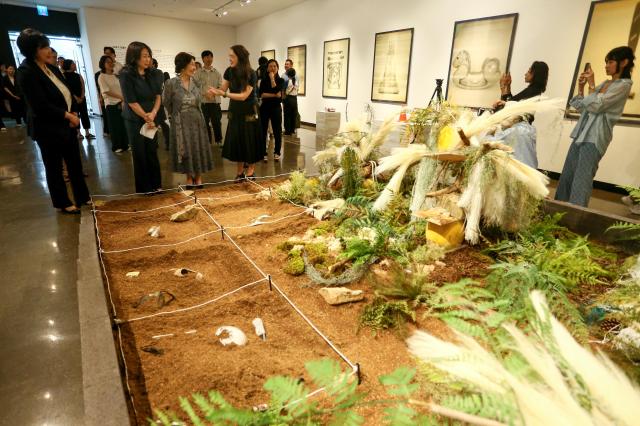 Visitors view the exhibits at the 22nd Century Relic Exhibition at Dream Forest Art Center in Seoul on July 11 2024 AJU PRESS Kim Dong-woo