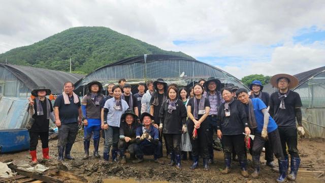 충남도의회 농수해위 및 사무처 수해농가 복구 지원 모습사진충남도의회