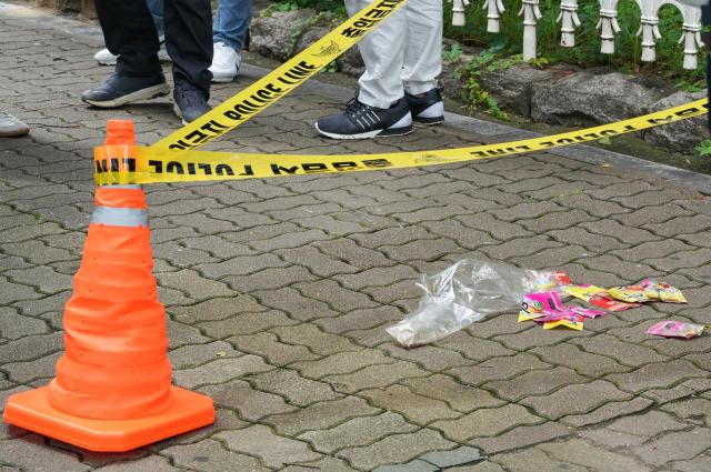 Police cordon around debris from a North Korean trash balloon found near the National Assembly building on July 25 2024 AJU PRESS Park Jong-hyeok