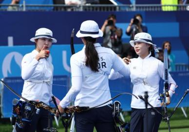 [파리올림픽 2024] 韓 여자 양궁, 단체 8강서 대만 잡고 金 향해 순항