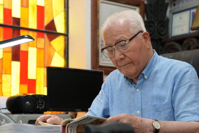 Founder director Lee Bok-hyung reads Latin American literature in the research room of the Latin American Cultural Center in Goyang Gyeonggi Province on July 30 2024 AJU PRESS Park Jong-hyeok