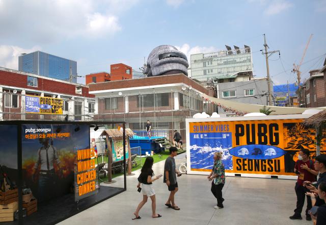 Many people gather at the PUBG pop-up store PUBG Seongsu in Seongsu-dong Seoul on August 1 2024 AJU PRESS Han Jun-gu