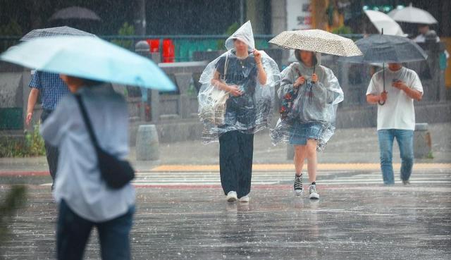 전국적으로 장맛비가 내린 2일 오후 서울 종로구 일대에서 우산을 쓴 시민들이 이동하고 있다 사진연합뉴스
