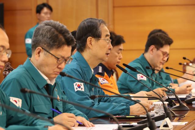 한덕수 국무총리가 7일 서울 종로구 정부서울청사에서 열린 의사 집단행동 중앙재난안전대책본부 회의에서 발언하고 있다 사진연합뉴스