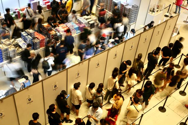 Visitors queue to purchase products at the Bandai Namco Korea FUN EXPO 2024 at COEX in Seoul on Aug 9 2024 AJU PRESS Han Jun-gu
