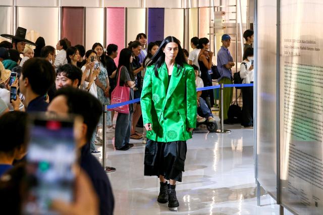 A hanbok fashion show takes place at the Hanbok Expo held at Dongdaemun Design Plaza in Seoul on Aug 9 2024 AJU PRESS Kim Dong-woo