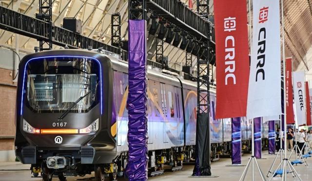 The carbon fiber urban train Setrobo 10 was unveiled in Qingdao Shandong Province China on June 26th Xinhua-Yonhap