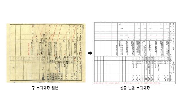 토지대장사진충남도